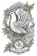 Psalm 46 5 dove carrying an olive branch tattoo design idea