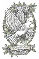 Psalm 46 5 dove carrying an olive branch tattoo design idea