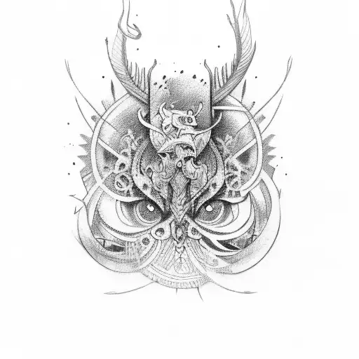 brujula+ tribal tattoo design idea