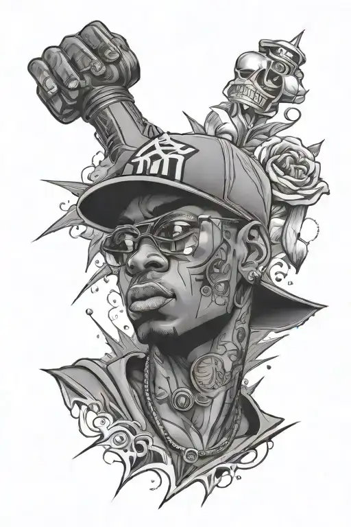 gangsta rap boy tattoo design idea