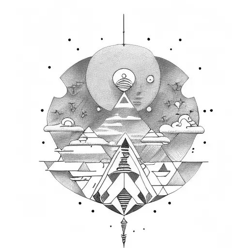 Cosmic exploration tattoo design idea