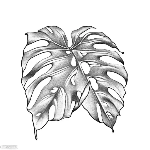 Leves alocasia, philodendron, monstera tattoo design idea
