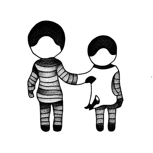 tribute to children Ruby and Calvin tattoo design idea