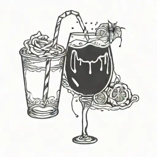 Drink away all my pain just to feel a little sane  tattoo design idea