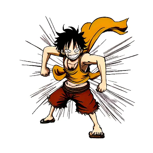 Anime Gear 5 Luffy Tattoo Idea - BlackInk AI