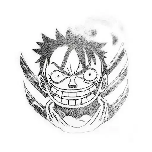 Anime Gear 5 Luffy Tattoo Idea - BlackInk AI