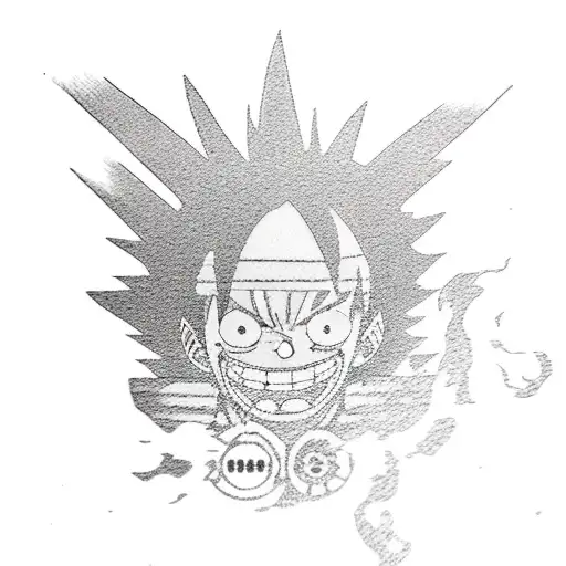 Anime Gear 5 Luffy Tattoo Idea - BlackInk AI