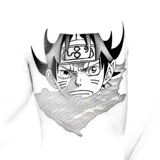 sasuke luffy and asta in portrait tattoo tattoo design idea