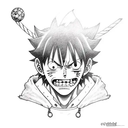 azme un dibujo de tatuaje como este https://pin.it/1NzjBRv  con las caras de luffy asta y sasuke tattoo design idea