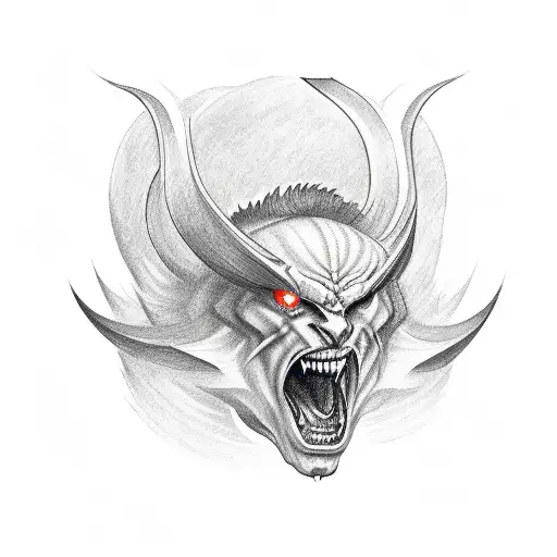 srt dodge demon logo tattoo design idea