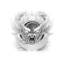 SRT still risk taking with dodge demon logo tattoo design idea