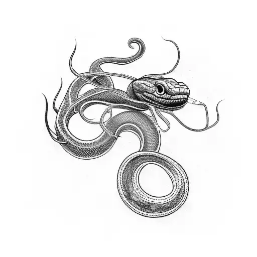 long black snake tattoo design idea
