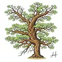 An oak tree tattoo starting on my back and wrapping around my shoulder with the Bible verse Joshua 1:9 incorperated and  tattoo design idea