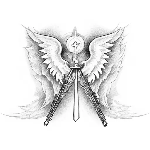 playing card with angel memorial wings centered and the words ALL 4 GRAKE inside of it  tattoo design idea