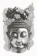 Buddha face tattoo design idea