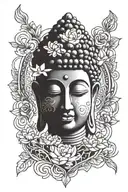 Buddha face tattoo design idea