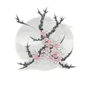 Japanese samurai cherry blossoms torii gate tattoo design idea