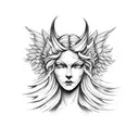 half angel and half devil statue tattoo design idea