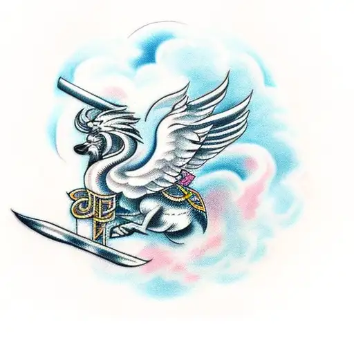 Greek mythology, clouds, feathers, vikings  tattoo design idea