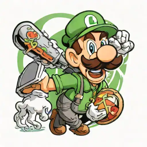 luigi eat tattoo design idea