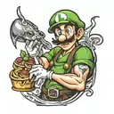 luigi eat tattoo design idea