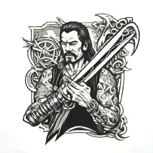 machete tattoo design idea