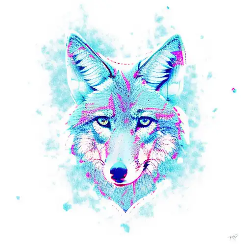 HALF HEART COYOTE tattoo design idea