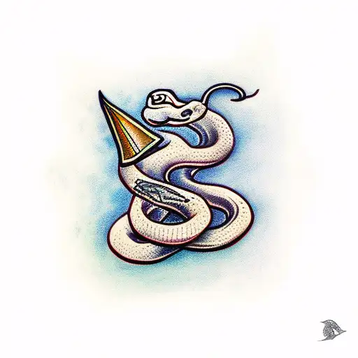 Snake and dagger  tattoo design idea