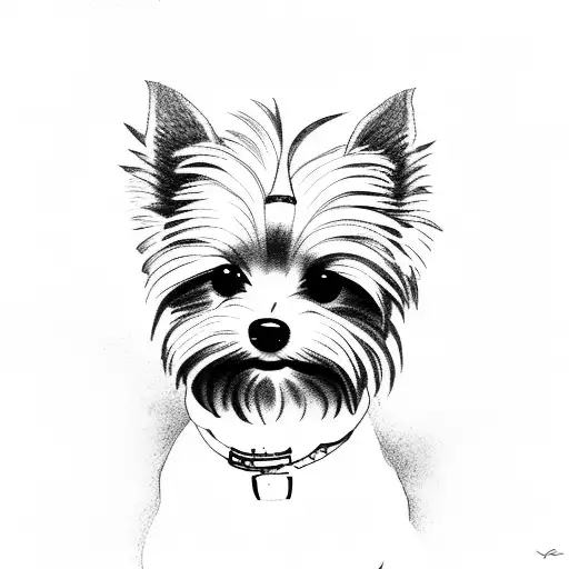 Yorkie tattoo design idea