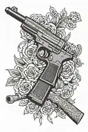 freedom standing with gun tattoo design idea