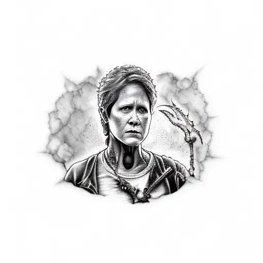 carol peletier and zombie tattoo design idea