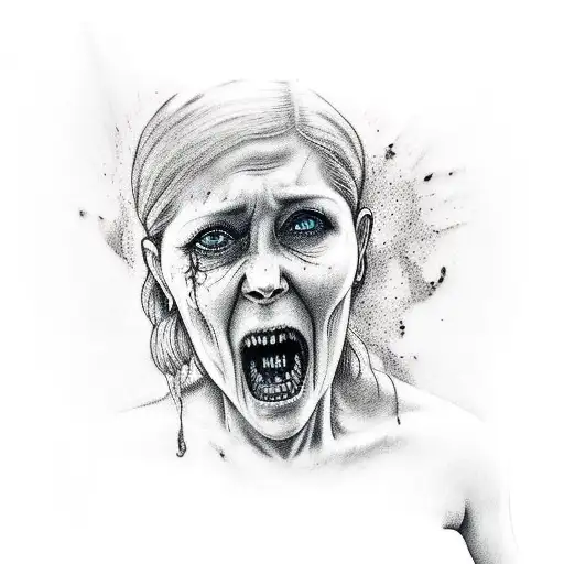 carol peletier vs zombie tattoo design idea