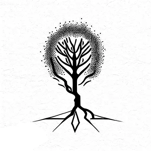 Lebanon map with cedar tree  tattoo design idea