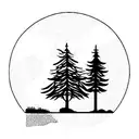 Lebanon map with cedar tree  tattoo design idea