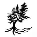 Lebanon map with cedar tree  tattoo design idea