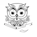 evil owl with skulls tattoo design idea