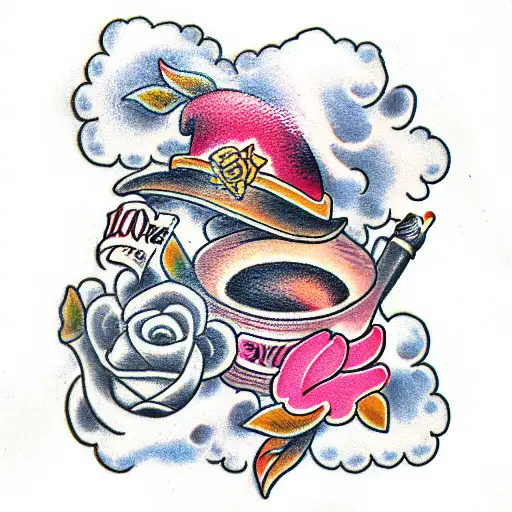 blunt with love and kisses  tattoo design idea