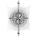 compass and arrow tattoo design idea