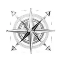 compass and arrow tattoo design idea