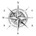 compass and arrow tattoo design idea