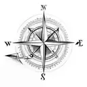 compass and arrow tattoo design idea