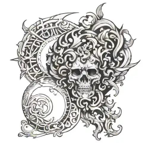 hades Greek god symbol in alchemy tattoo design idea