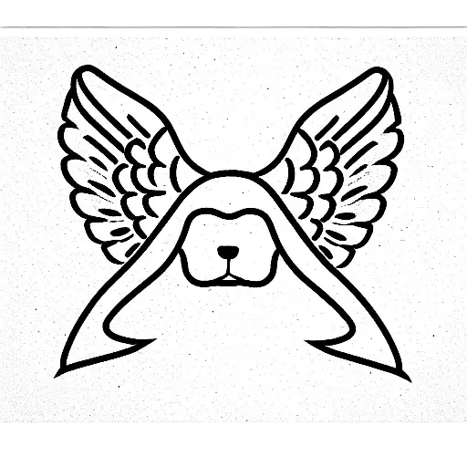 Dog angel  tattoo design idea