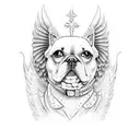 Dog angel tattoo design idea