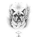 Dog angel tattoo design idea