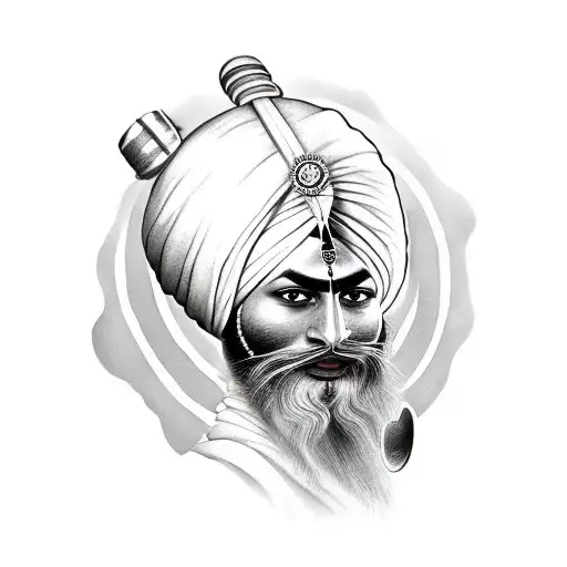 sikh warrior tattoo design idea