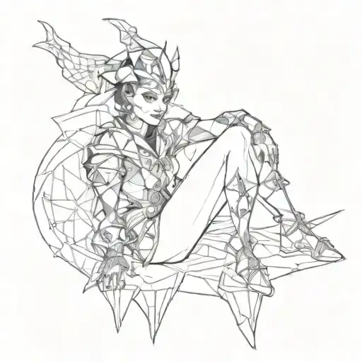 harlequin tattoo design idea