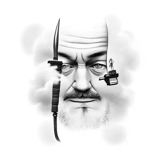 father, family, time, clouds tattoo design idea