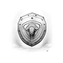 Bull fights gladiator shield tattoo design idea