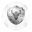 Bull fights gladiator shield tattoo design idea